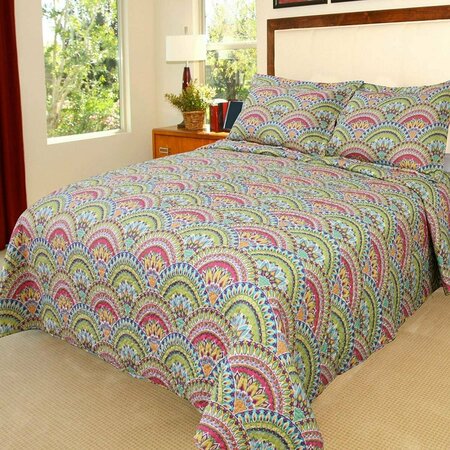 BEDFORD HOME Melanie Printed 3 Piece Quilt Set Full & Queen Size 66A-19691